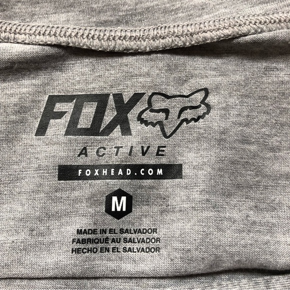 𝅺fox Racing Long Sleeve Grey Top with White Fox Logo Size Medium - Picture 7 of 13